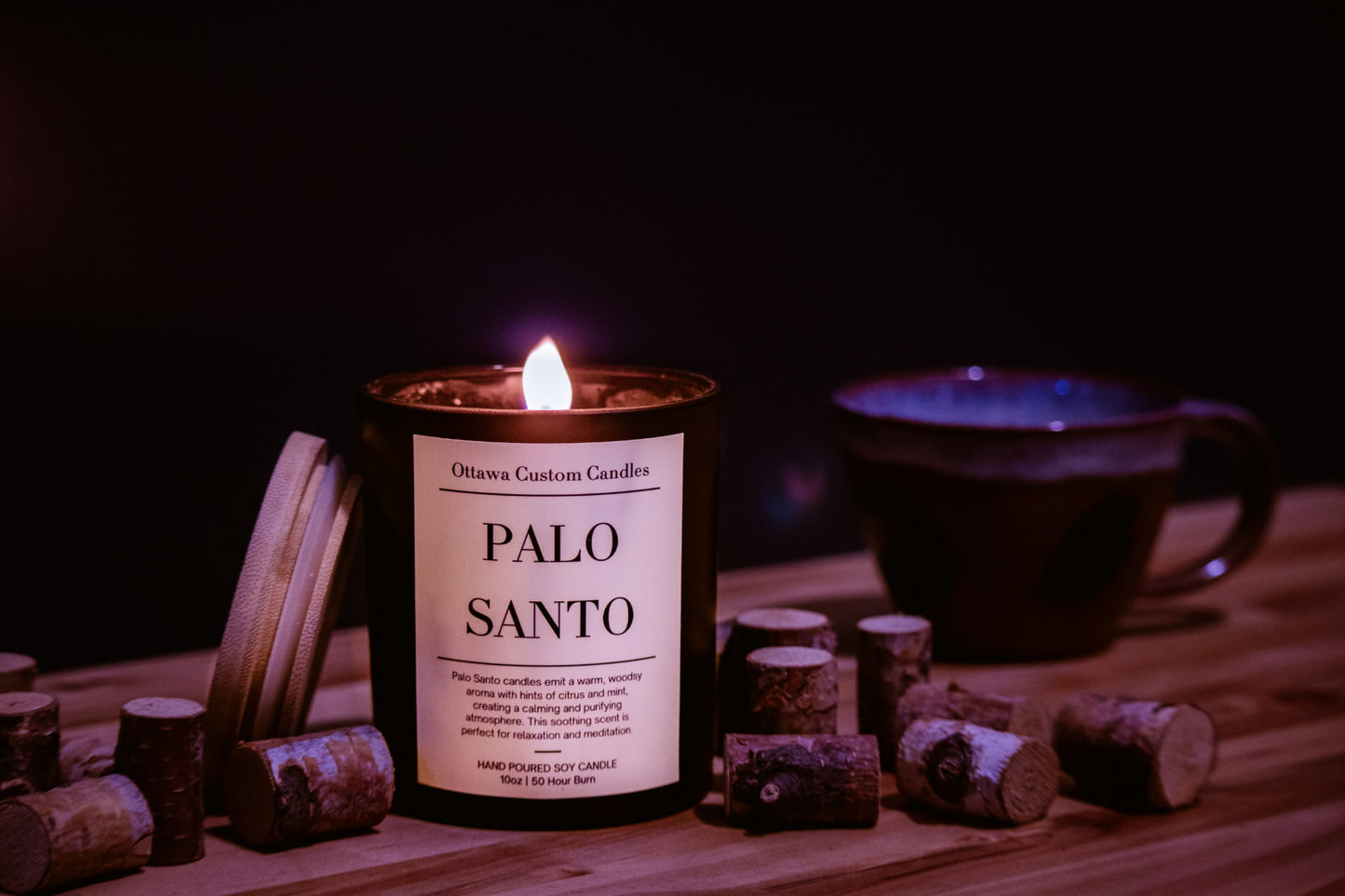 Palo Santo Scented Candle | Earthy & Uplifting Aroma | Hand-Poured in Ottawa