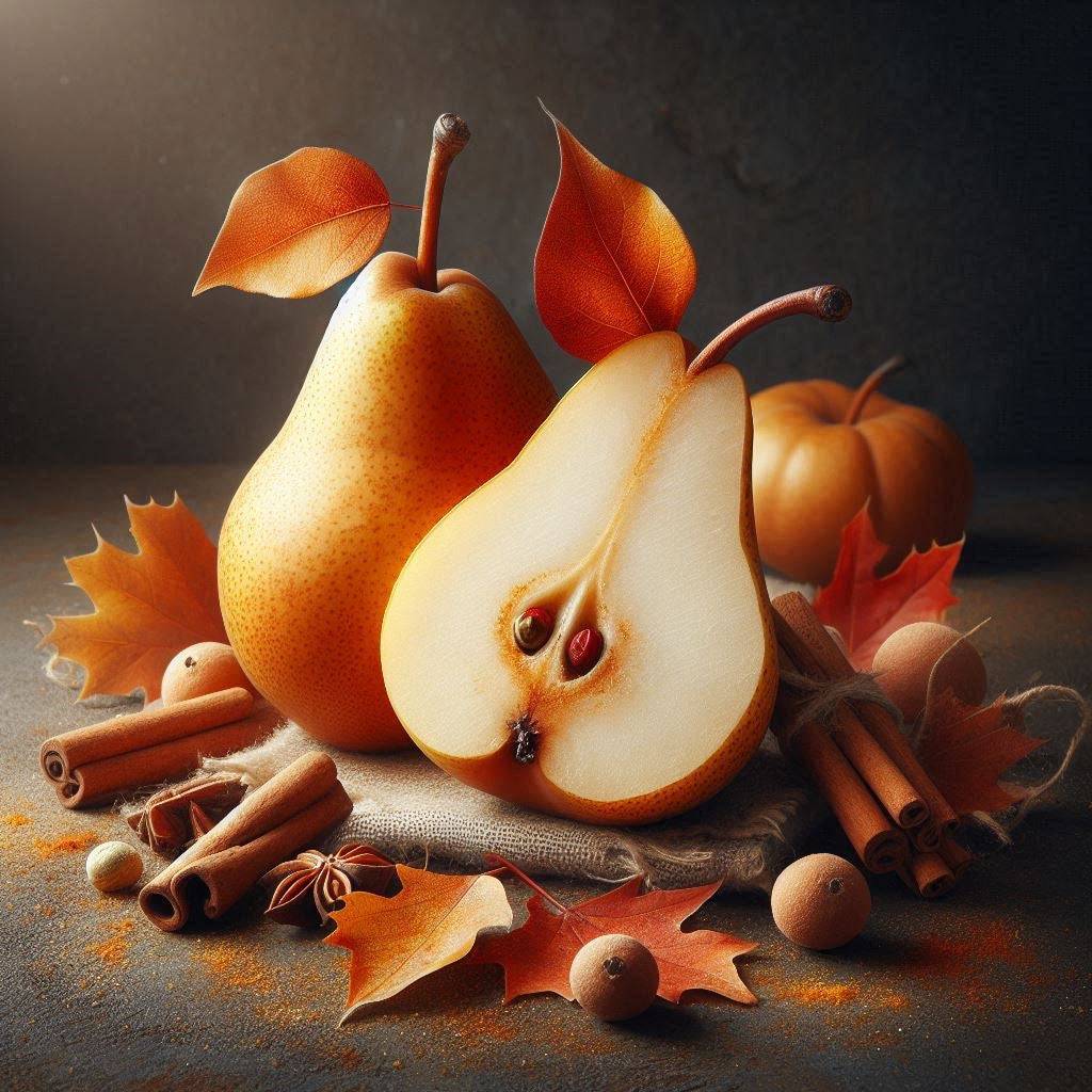 An Autumn Pear scent with crisp pear, sweet apple, and the freshness of fallen leaves and citrus. Accented by vanilla, brown sugar, and warm spices, it creates a cozy, autumn-inspired atmosphere.