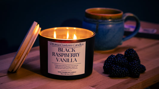 Black Raspberry Vanilla Scented Candle | Sweet & Creamy Aroma | Hand-Poured in Ottawa